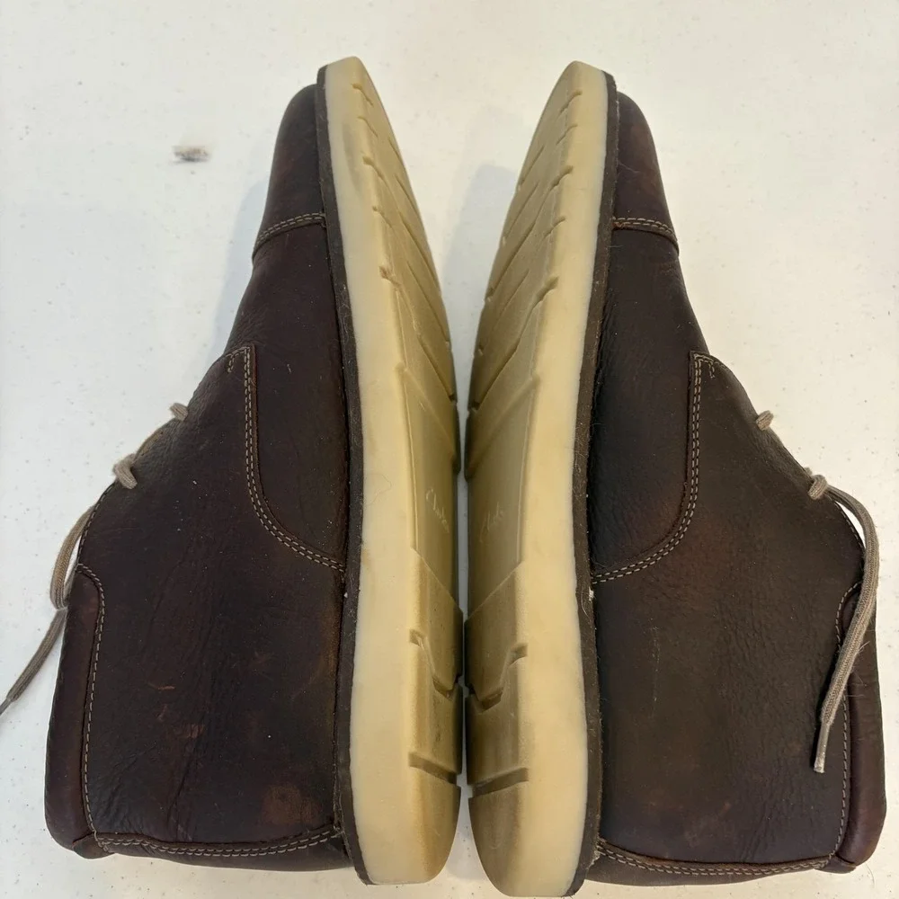 Clarks Collection Shoes Mens Size 11 Brown Leather Chukka Boots Ultimate Comfort